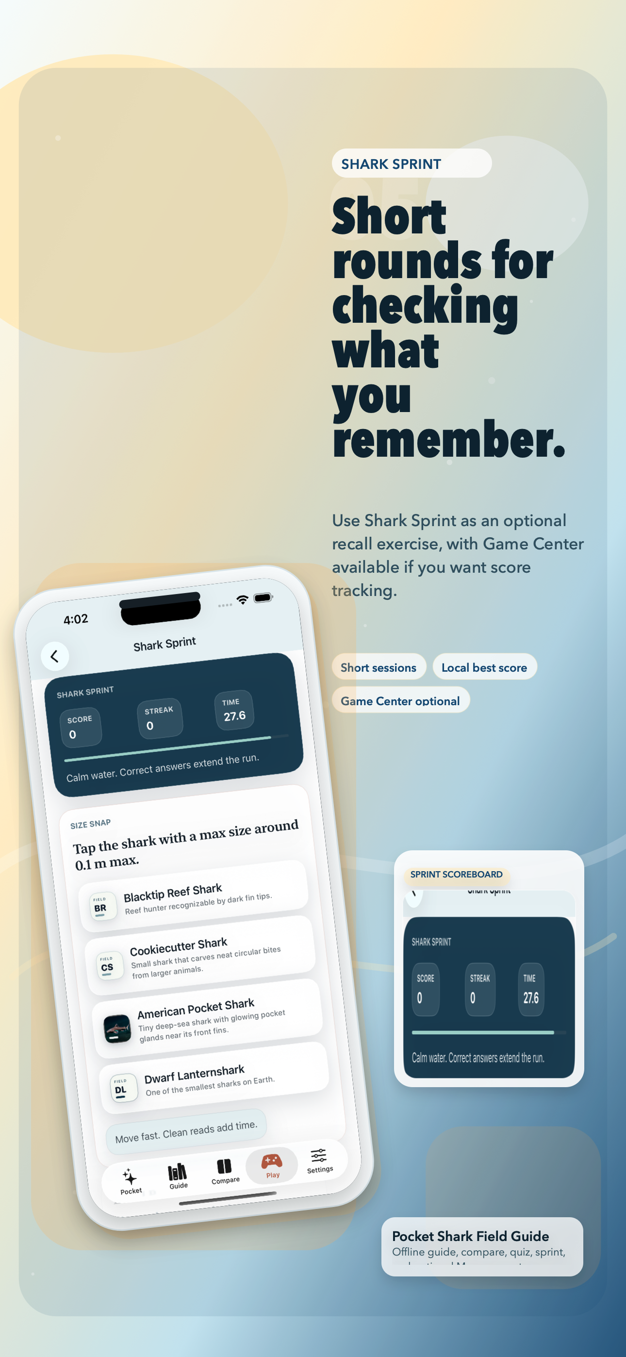 Shark Quiz and Shark Sprint screenshot